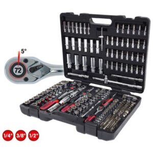 KS Tools - "Gola" sada CHROMEplus 1/4"+3/8"+1/2" 195-dielna